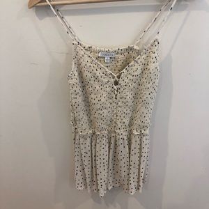 Smoked polka dot tank top